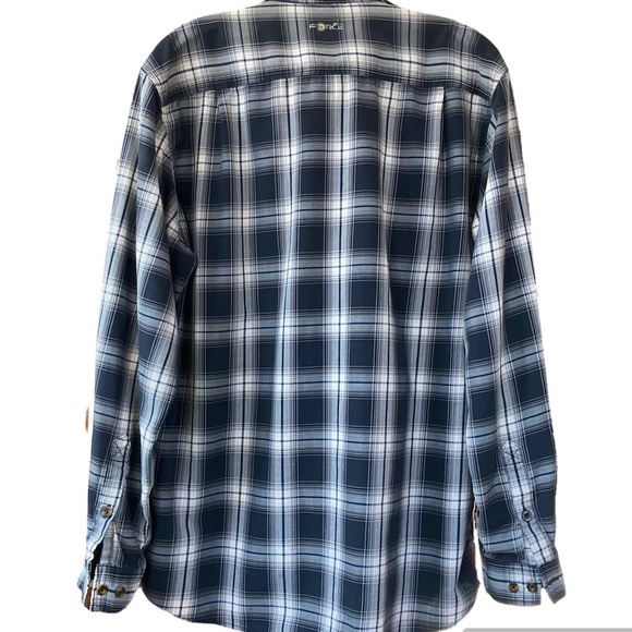 Carhartt Large Force Relaxed Fit Gray Plaid Button Up Outdoors Long Sleeve Logo - Picture 3 of 11
